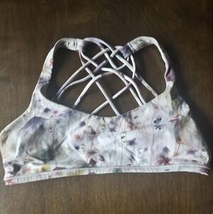 Floral Strappy Sports Bra - Pastel Watercolor Print - Lululemon